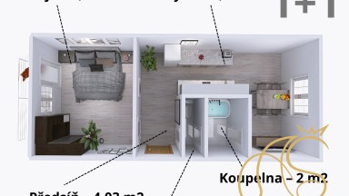 Prodej bytu 1+1, ul. Okružní, Třebíč